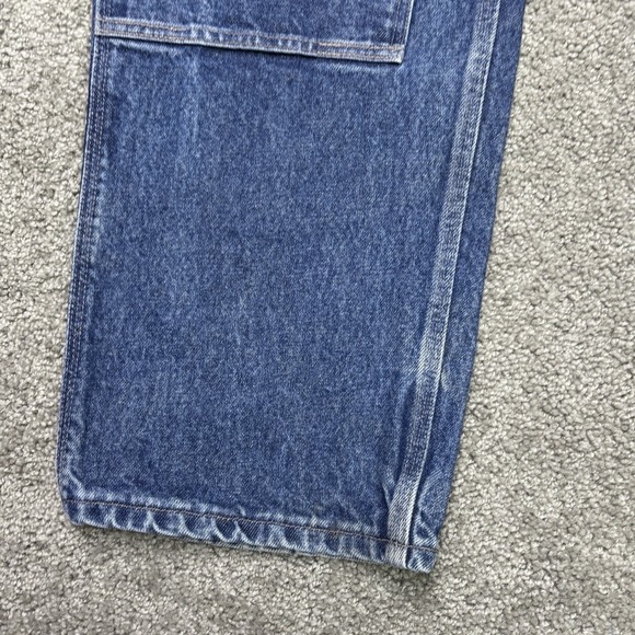 Vintage Carhartt Double Knee Denim Jeans 40X30 Carpenter Dungaree Faded - Picture 4 of 13